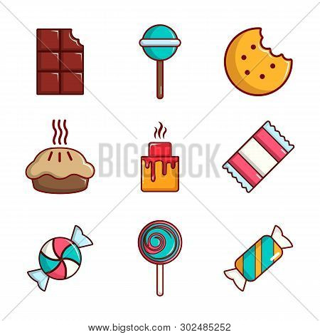 Candy Icon Set. Cartoon Set Of Candy Icons For Web Design Isolated On White Background