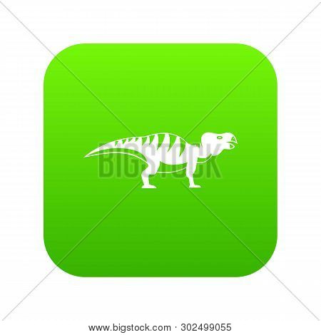 Hadrosaurid Dinosaur Icon Digital Green For Any Design Isolated On White Illustration