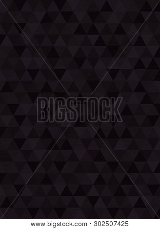 Abstract Geometric Black Corbon Background. Hipster Triangular Mosaic Backrop