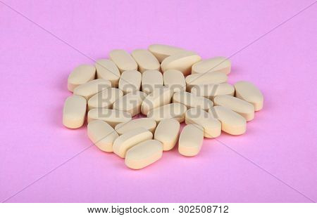 Hiv Therapy Efavirenz On Pink Background At Dry Sunny Summer Day