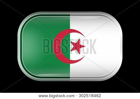 Flag Of Algeria. Matted Vector Icon. Vector Rectangular Shape