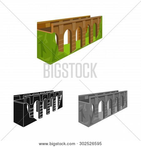 Vector Design Of Bridge And Relocation Logo. Collection Of Bridge And Column Vector Icon For Stock.