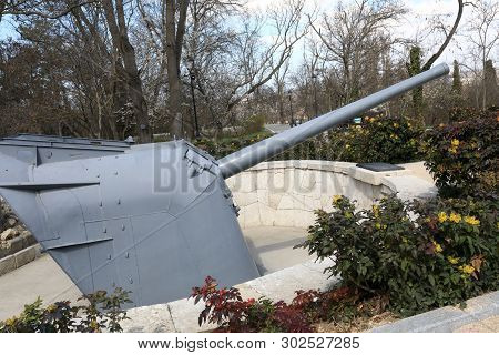 Soviet Ship Cannon On Ground, Malakhov Kurgan, Sevastopol