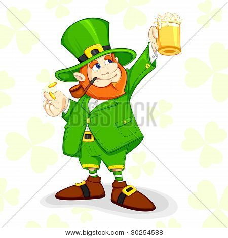 Leprechaun comemorando o dia de São Patrício