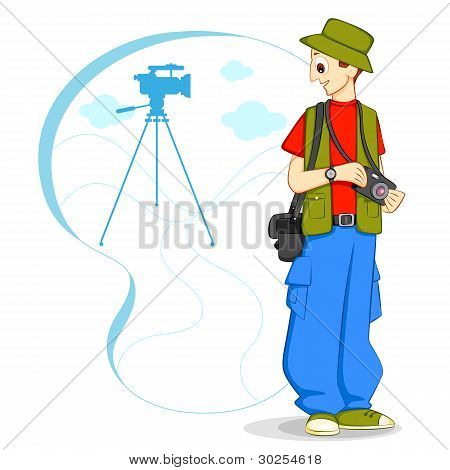 Fotógrafo com câmera