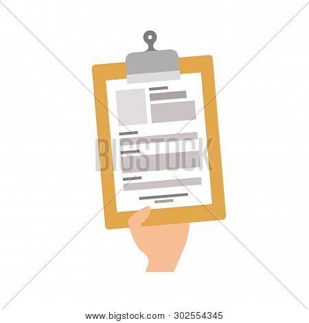 Hand With Curriculum Vitae White Background Vector Illustration Design