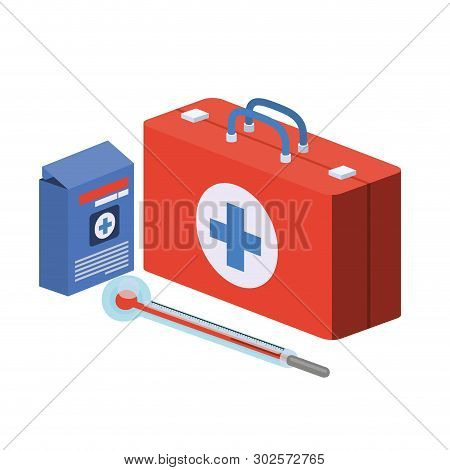 First Aid Kit On White Background Vector Illustration Design