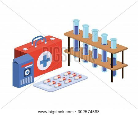 First Aid Kit On White Background Vector Illustration Design
