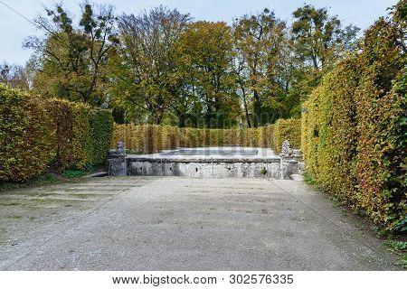Salzburg, Austria - October 29, 2018: Hedge Theater In Mirabellgarten Or Mirabell Garden Is Garden O
