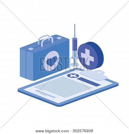 First Aid Kit On White Background Vector Illustration Design