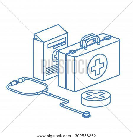 First Aid Kit On White Background Vector Illustration Design