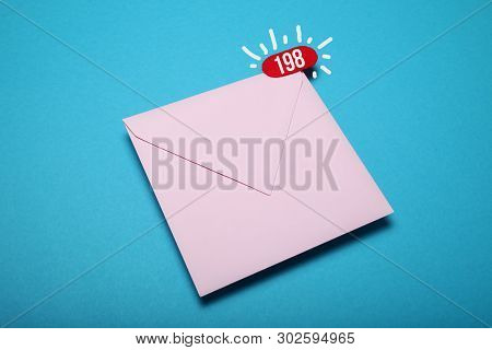 Address Attachment Correspondence. Global Social Network. Flat Envelope.