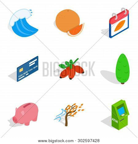 Viable Icons Set. Isometric Set Of 9 Viable Icons For Web Isolated On White Background