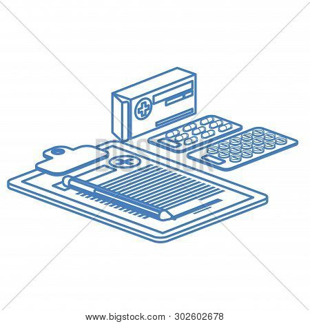 Medicine Objects On White Background Vector Illustration Design