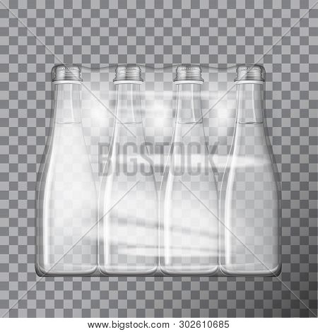 Mineral Still Or Sparkling Water Bottles Set Mock Up. Isolated On Transparent Background
