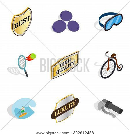 Bounty Icons Set. Isometric Set Of 9 Bounty Icons For Web Isolated On White Background