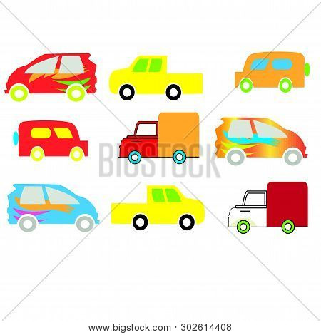 Car Design Simple Vector With Color Different