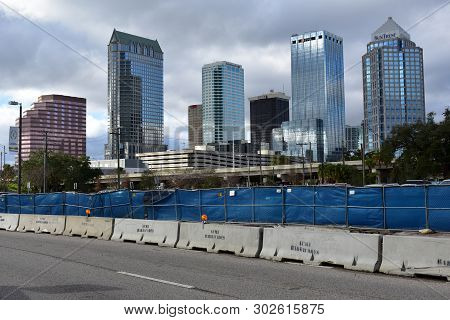 Tampa, Flordia, Usa - January 7, 2017: Downtown City Skyline