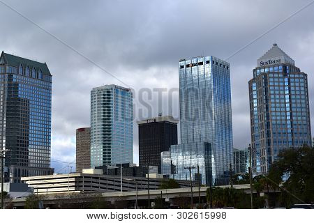 Tampa, Flordia, Usa - January 7, 2017: Downtown City Skyline