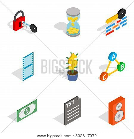 Multicasting Icons Set. Isometric Set Of 9 Multicasting Icons For Web Isolated On White Background