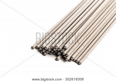 Electrodes For Welding Isolated On A White Background. Accessories Of Welder.