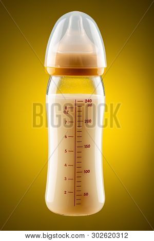 Backlit Glass Baby Bottle With Powdered Milk