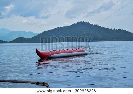 Editorial Use Only; Banana Boat At The Sea - Pahawang Island. Uploaded At Bandar Lampung. Indonesia 