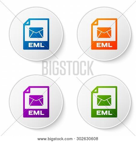 Color Eml File Document Icon. Download Eml Button Icon Isolated On White Background. Eml File Symbol