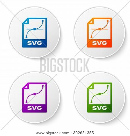 Color Svg File Document Icon. Download Svg Button Icon Isolated On White Background. Svg File Symbol