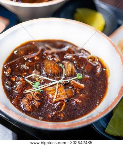 Jajangmyeon, Jjajangmyeon, Fried Sauce Noodle, Delicious Korean Traditional Noodles Cuisine With Kor