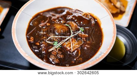 Jajangmyeon, Jjajangmyeon, Fried Sauce Noodle, Delicious Korean Traditional Noodles Cuisine With Kor