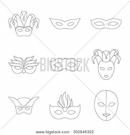 Vector Illustration Of Masquerade  And Mystery Icon. Collection Of Masquerade  And Festival Vector I