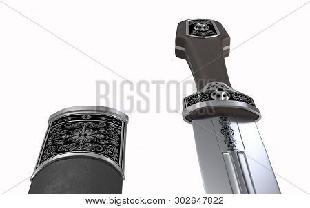 Chechen Dagger - Weapon Of The Caucasus - 3d Illustration