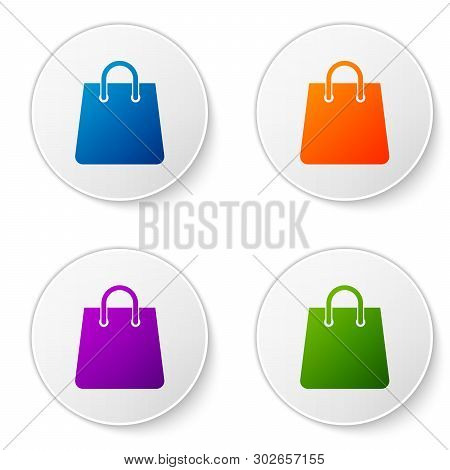 Color Handbag Icon Isolated On White Background. Shoping Bag Sign. Woman Bag Icon. Female Handbag Si
