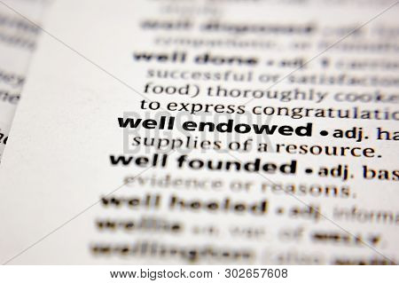 Word Or Phrase Well Endowed In A Dictionary.