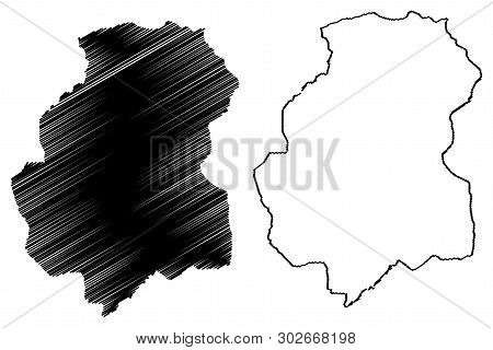 Huambo Province (provinces Of Angola, Republic Of Angola) Map Vector Illustration, Scribble Sketch H