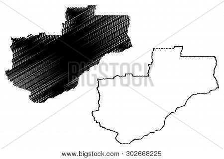 Lunda Norte Province (provinces Of Angola, Republic Of Angola) Map Vector Illustration, Scribble Ske