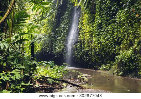 View At Tukad Cepung Waterfall At Bali, Indonesia
