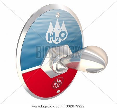 Water H20 Switch Turn On Tap Drinkable Plumbing Source 3d Illustration