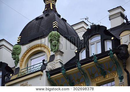 Spa Town Karlovy Vary, Street Architecture Detail, Czech Republic