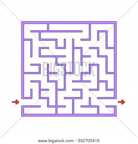 Abstact Labyrinth. Game For Kids. Puzzle For Children. Maze Conundrum. Find The Right Path. Color Ve