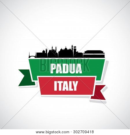 Padua Skyline - Italy - Ribbon Banner - Vector Illustration - Vector