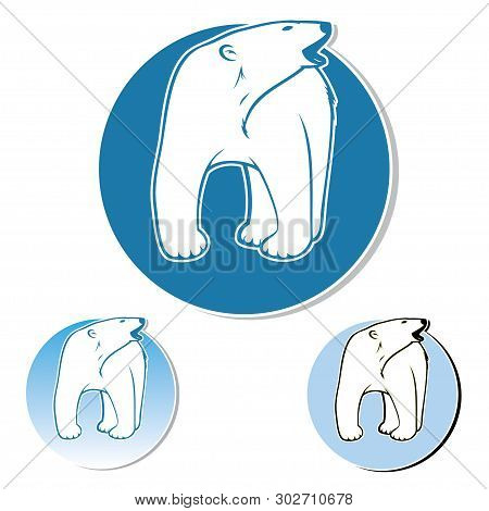 Polar Bear Label - Vector Sign - Vector
