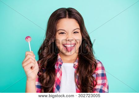 Close Up Photo Positive Cheerful Excited Kid Free Time Weeekend Fool Foolish Hold Hand Sugary Calori