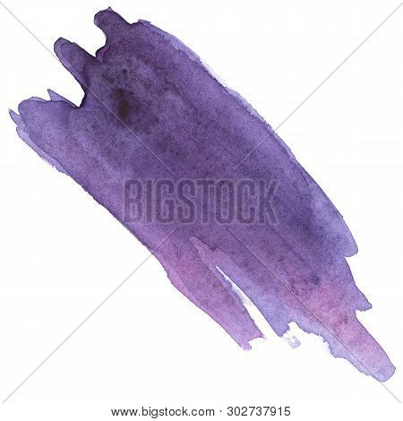 Watercolor Brush Stroke. Beautiful Overflowing Watercolor. Bright Color.