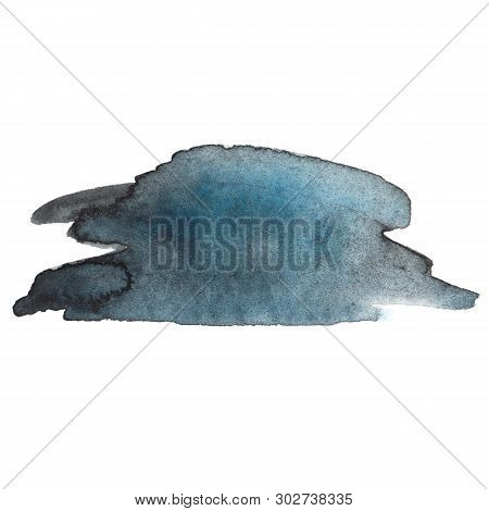 Watercolor Brush Stroke. Beautiful Overflowing Watercolor. Bright Color.