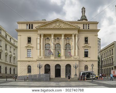 Sao Paulo Sp, Brazil - March 06, 2019: Building Of The Secretariat Of Justice And Citizenship At The