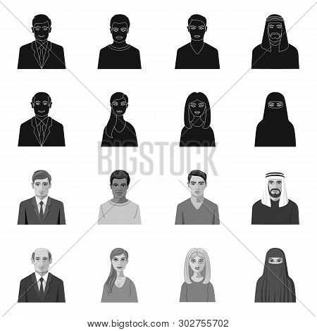 Vector Design Of Hairstyle And Profession  Symbol. Set Of Hairstyle And Character  Stock Vector Illu