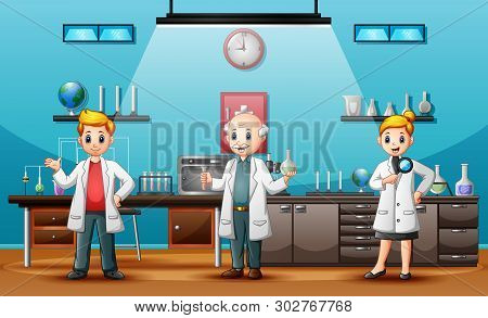 Scientists Man And Woman Conducting Research In A Lab