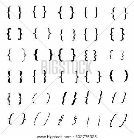 Set Of Braces Or Curly Brackets Icon.
